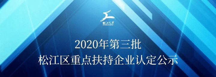 上海子公司被列为松江区重点扶持企业