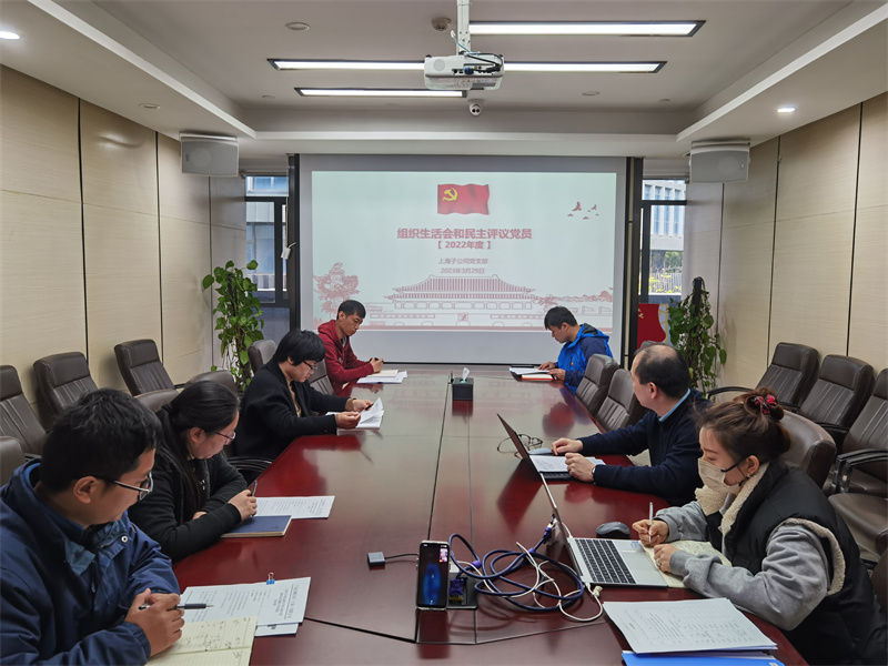 上海子公司党支部开展2022年度组织生活会和民主评议党员工作