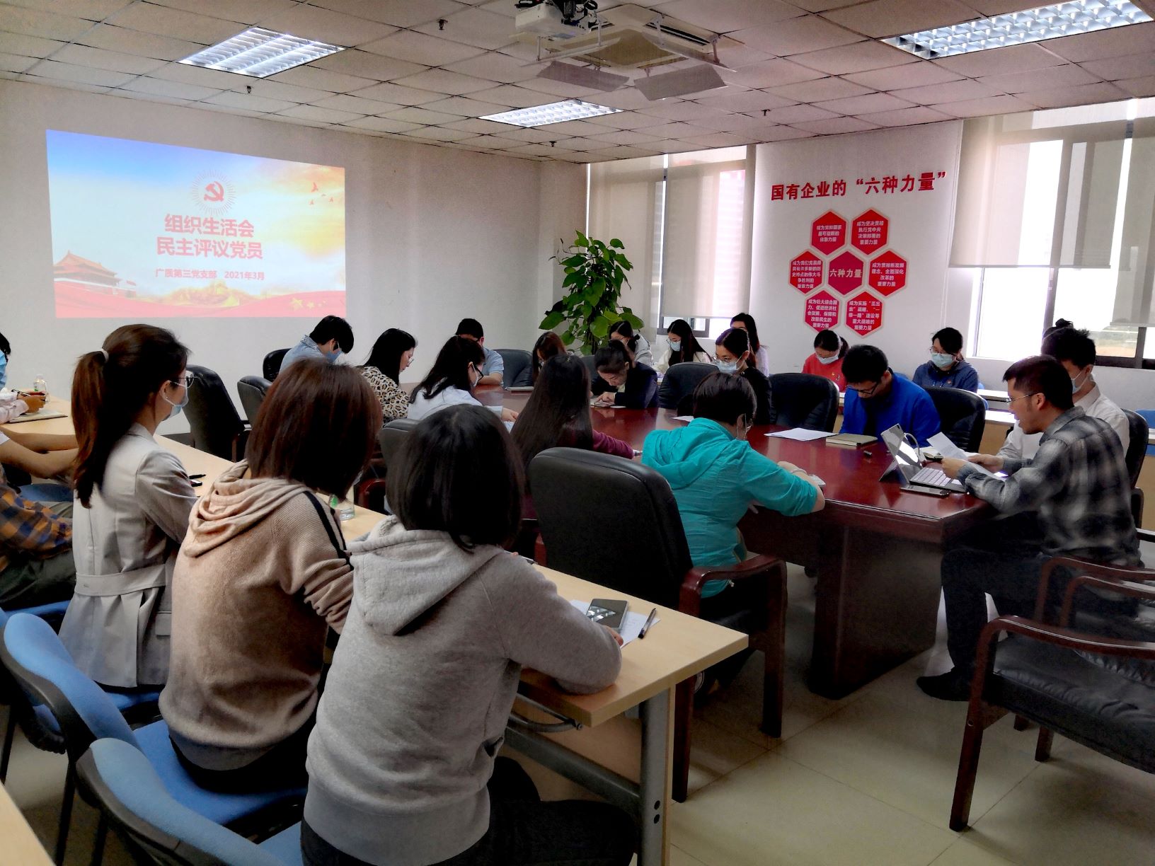 广质党总支所属第三党支部开展年度组织生活会和民主评议党员活动